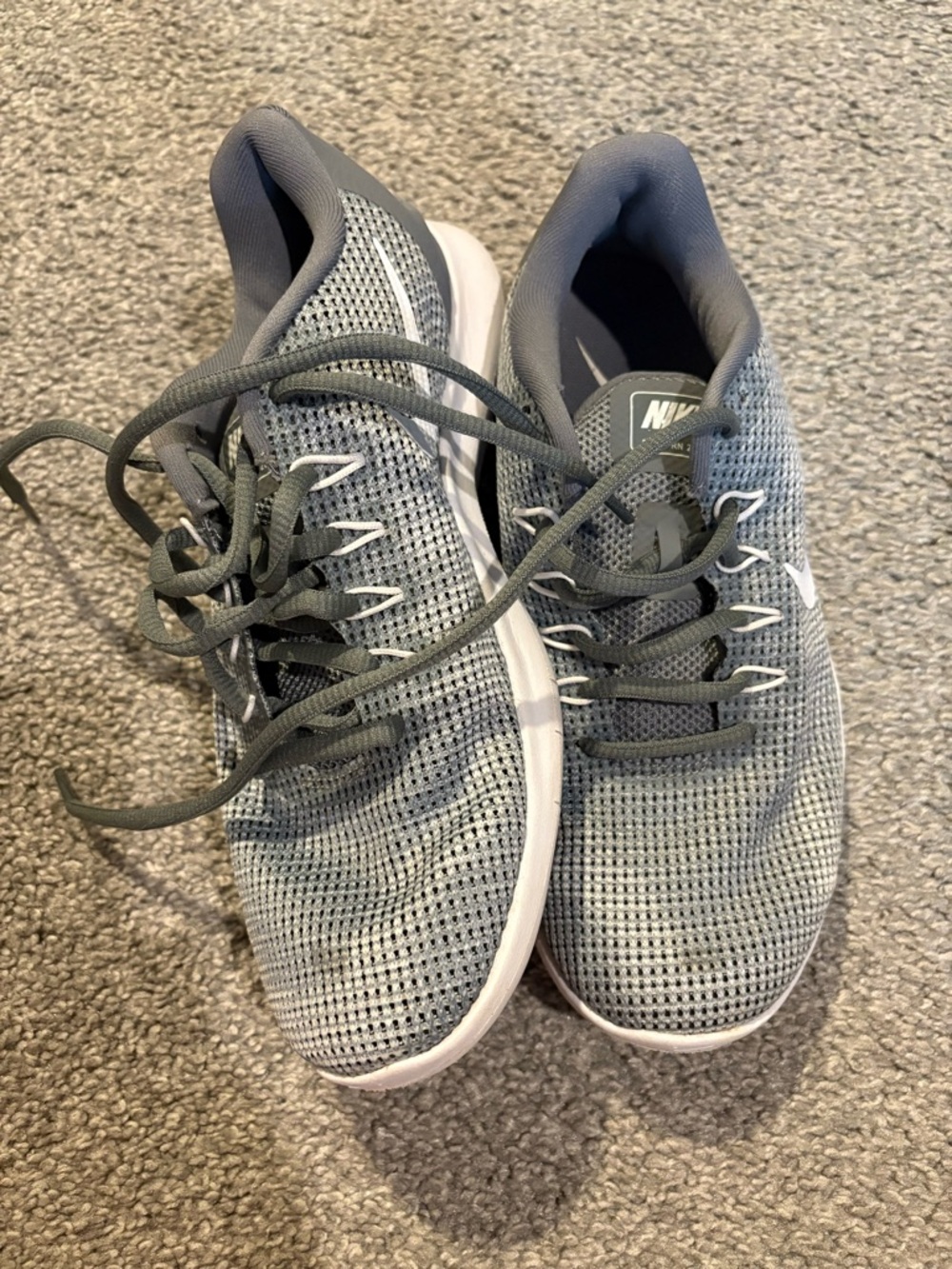 Nike Gray Mesh Athletic Sneakers with White Sole
